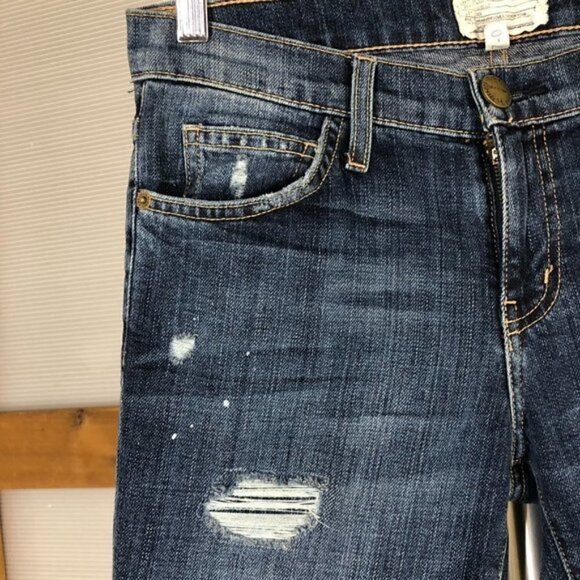 Current/elliott The Skinny Loved Destroyed Denim Jean Sz 27 - Picture 6 of 13